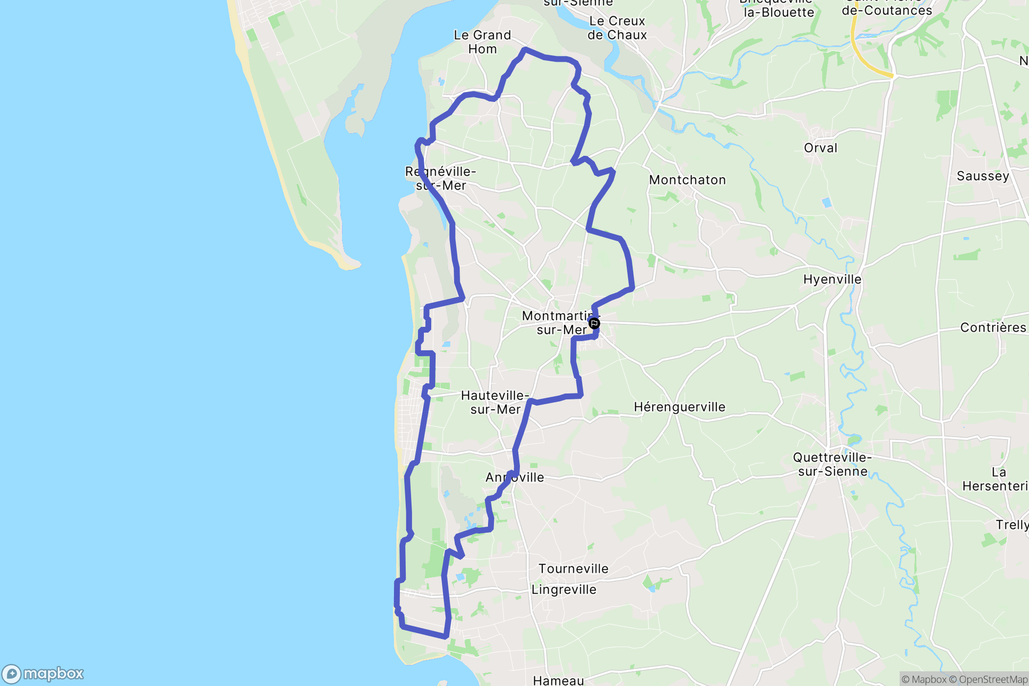 Montmartin-sur-Mer : carte du parcours de randonnée - France