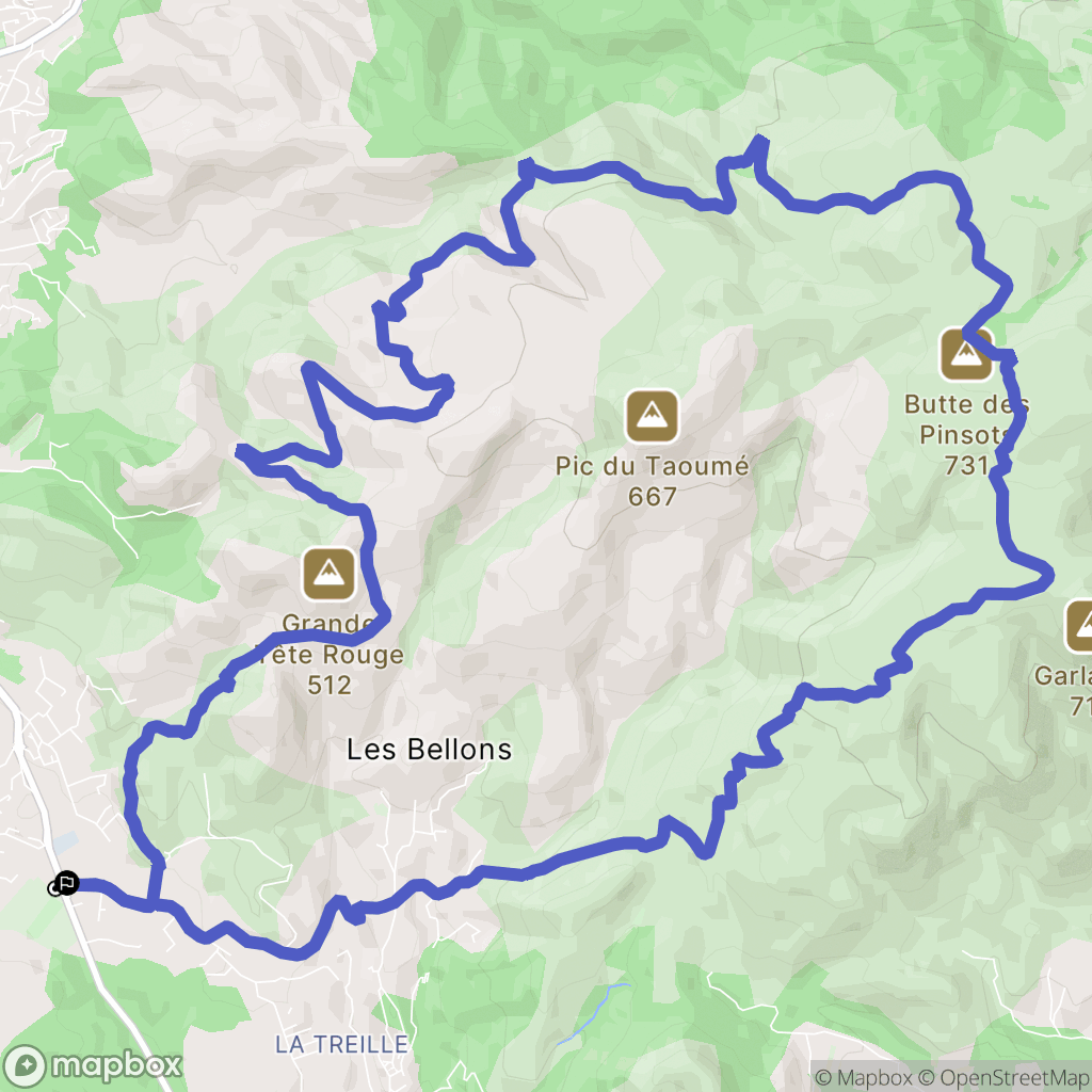 Allauch : carte du parcours de randonnée - France