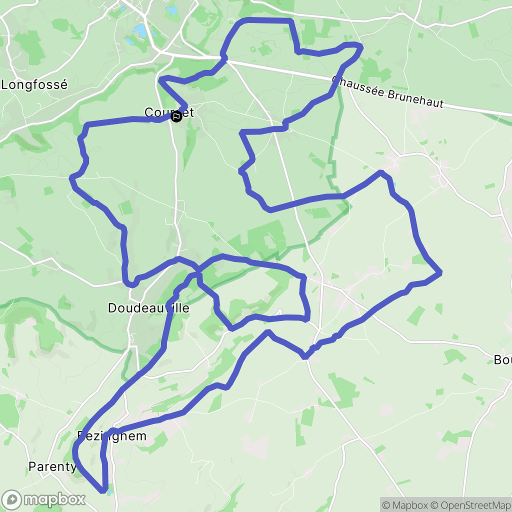 Courset : carte du parcours de randonnée - France