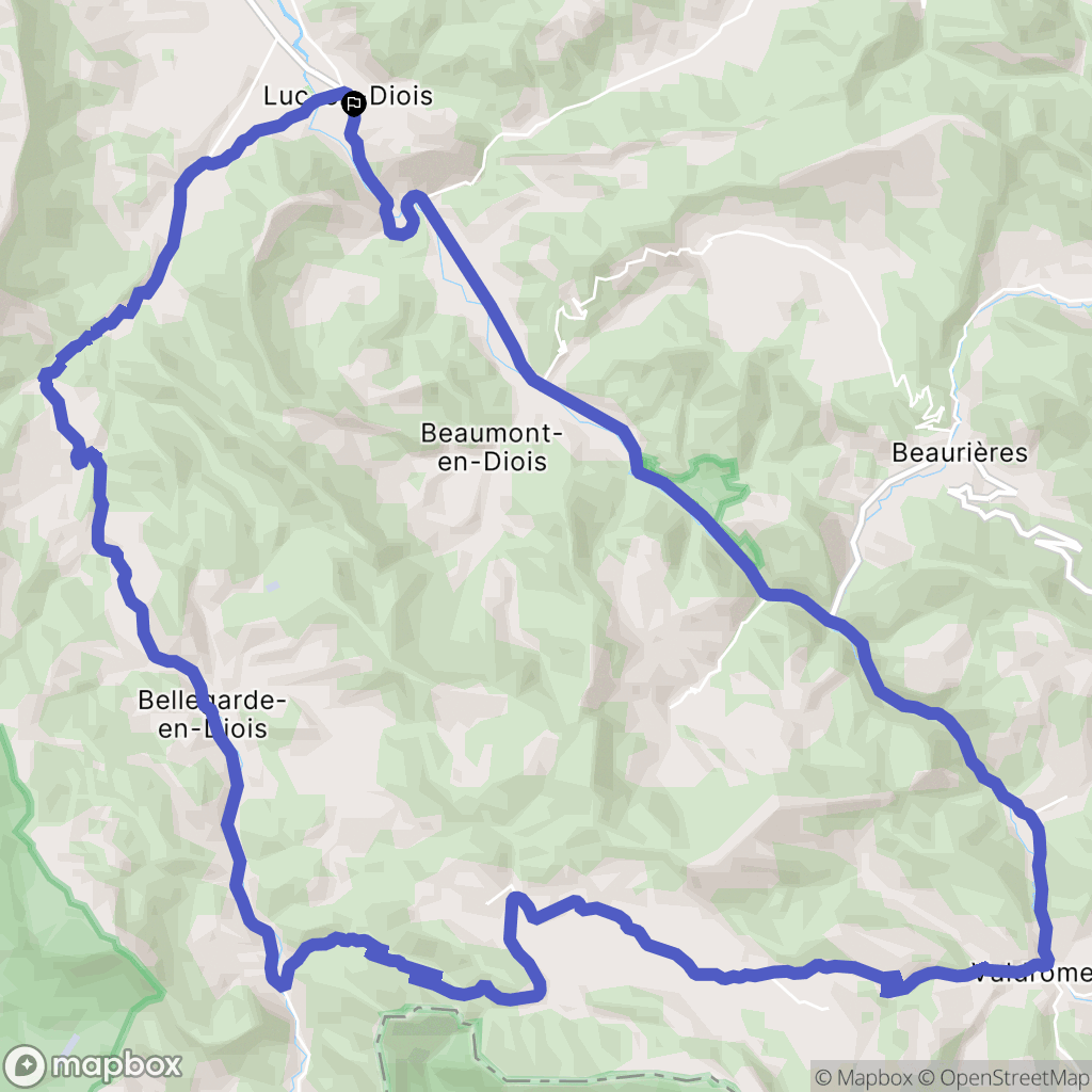 Luc-en-Diois : carte du parcours de randonnée - France