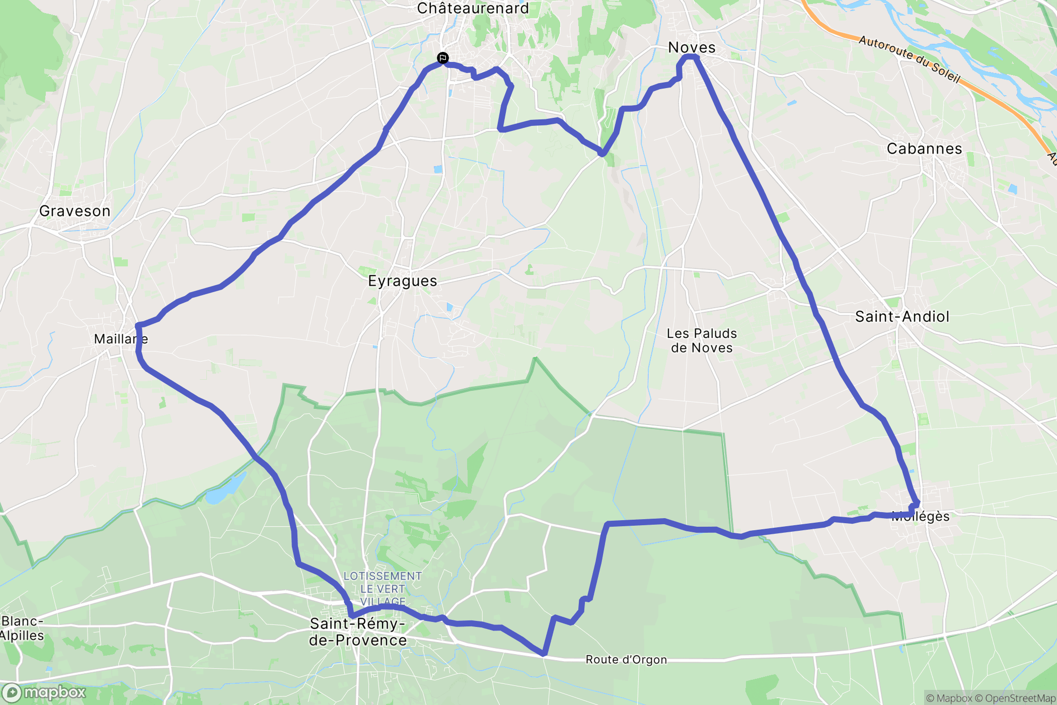 Châteaurenard : carte du parcours de randonnée - France
