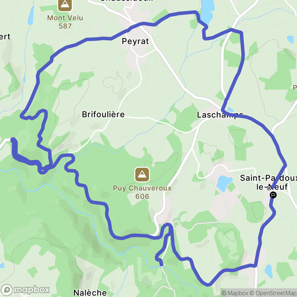 Saint-Pardoux-le-Neuf : carte du parcours de randonnée - France