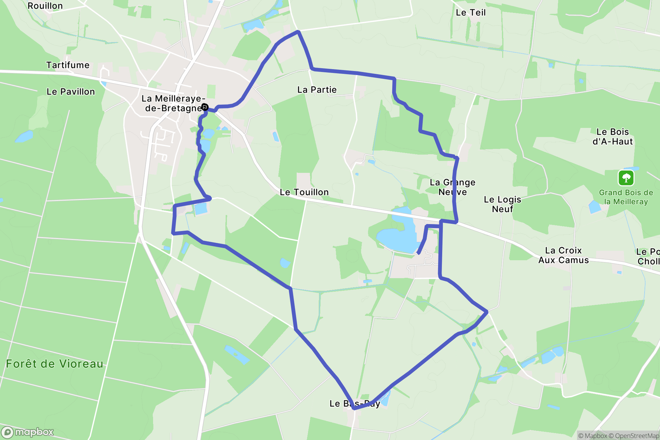 La Meilleraye-de-Bretagne : carte du parcours de randonnée - France