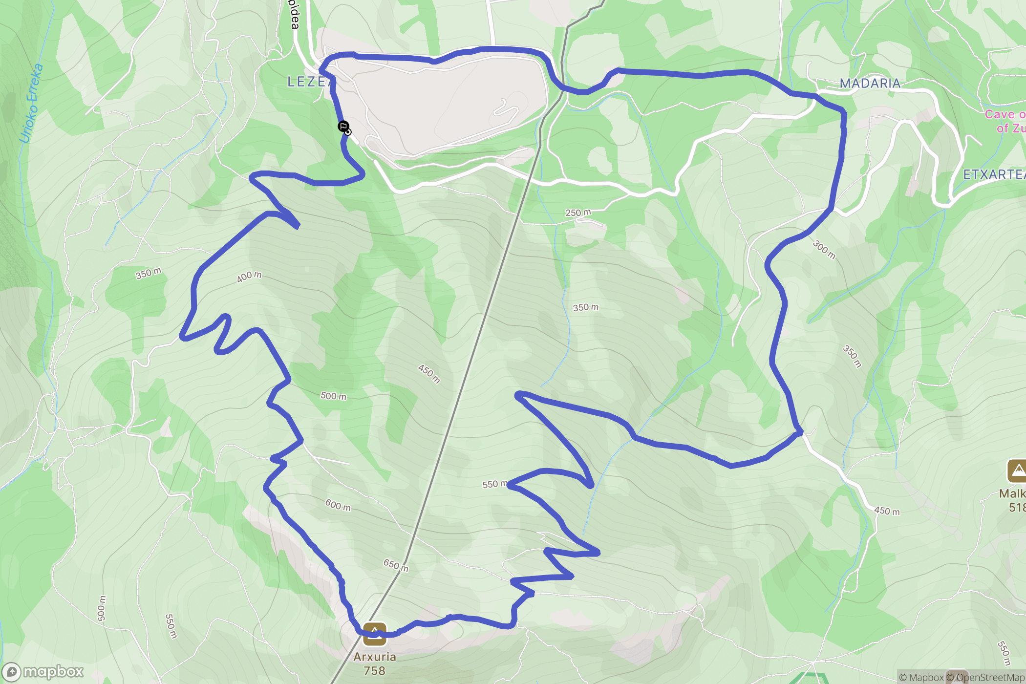 Lezea, Sare : carte du parcours de randonnée - France