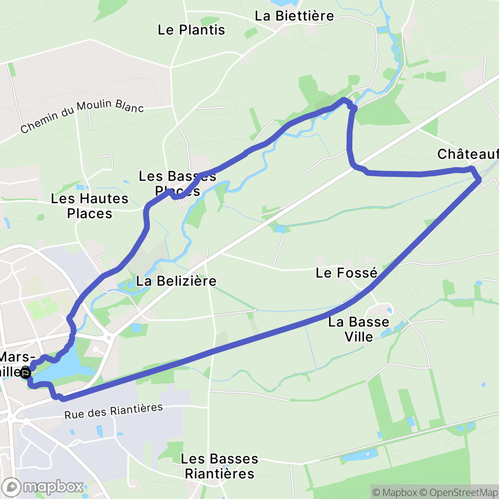 Vallons-de-L'Erdre : carte du parcours de randonnée - France
