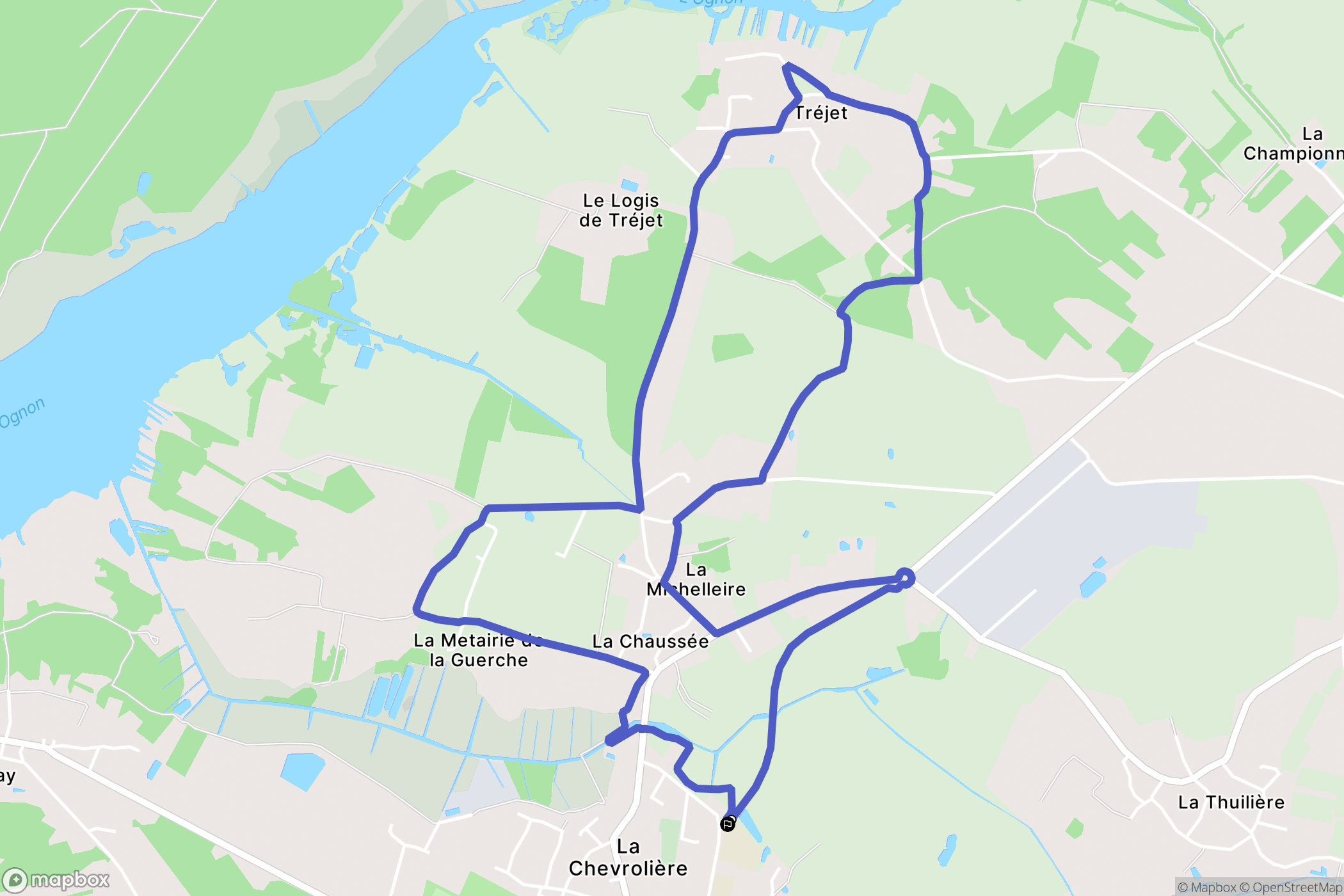 La Chevrolière : carte du parcours de randonnée - France