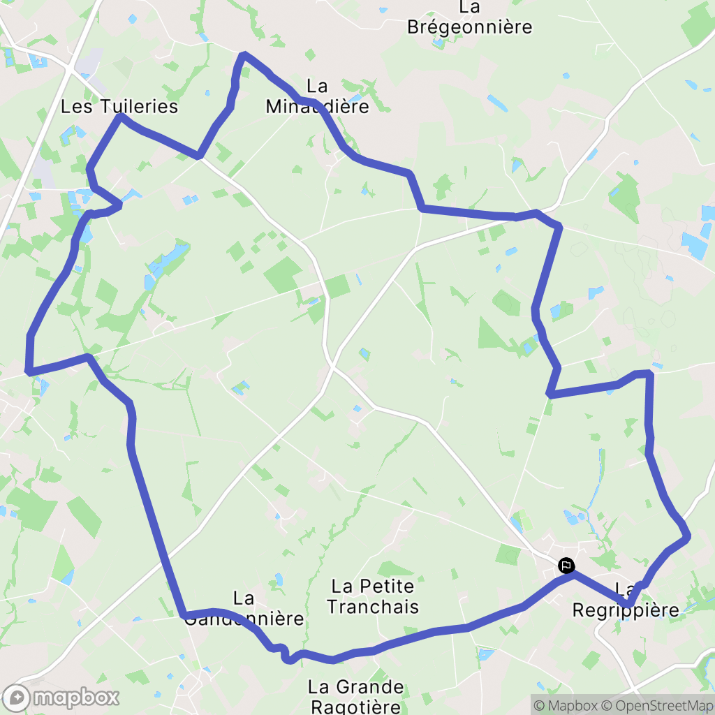 La Regrippière : carte du parcours de randonnée - France