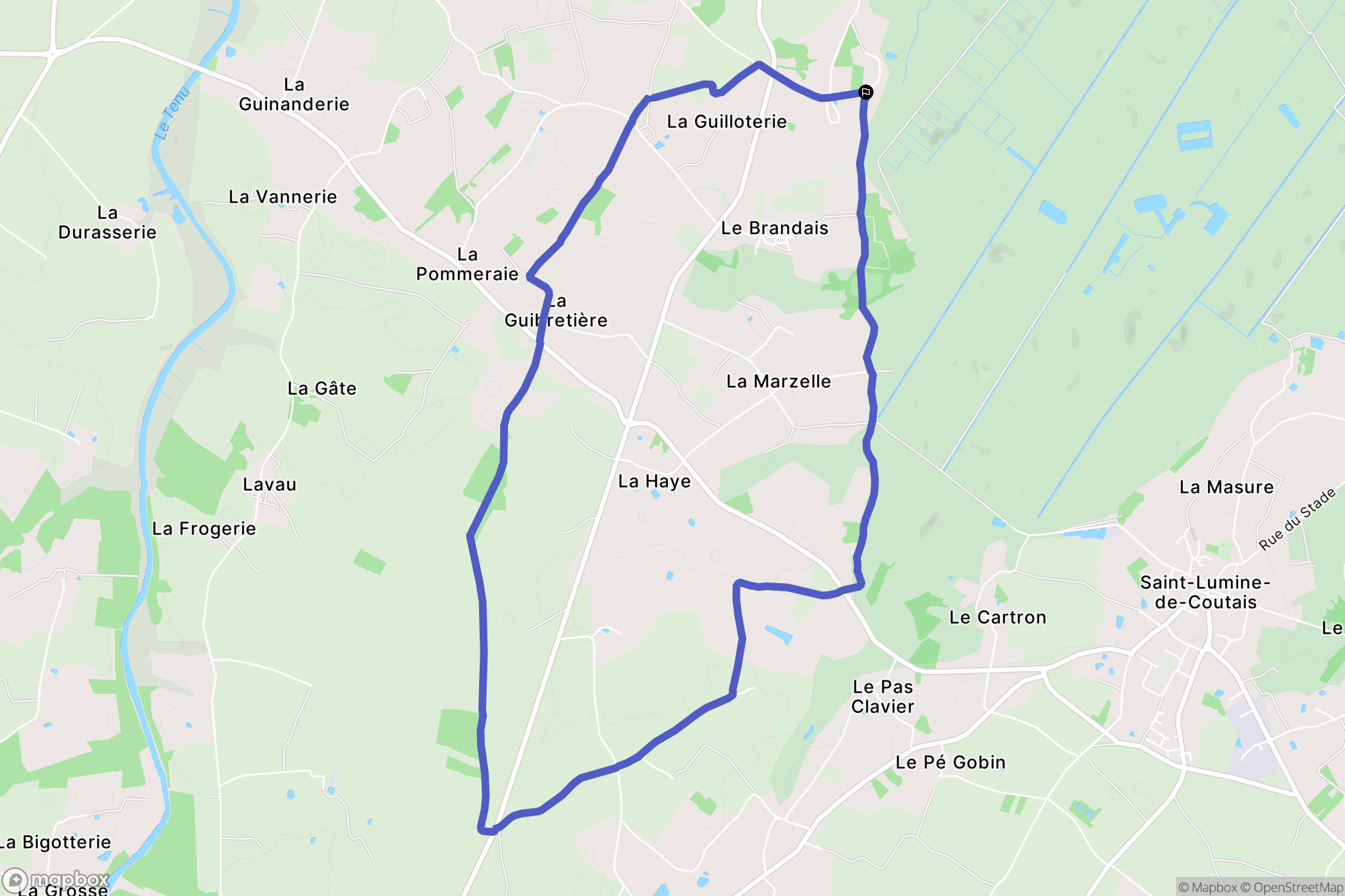 Saint-Mars-de-Coutais : carte du parcours de randonnée - France