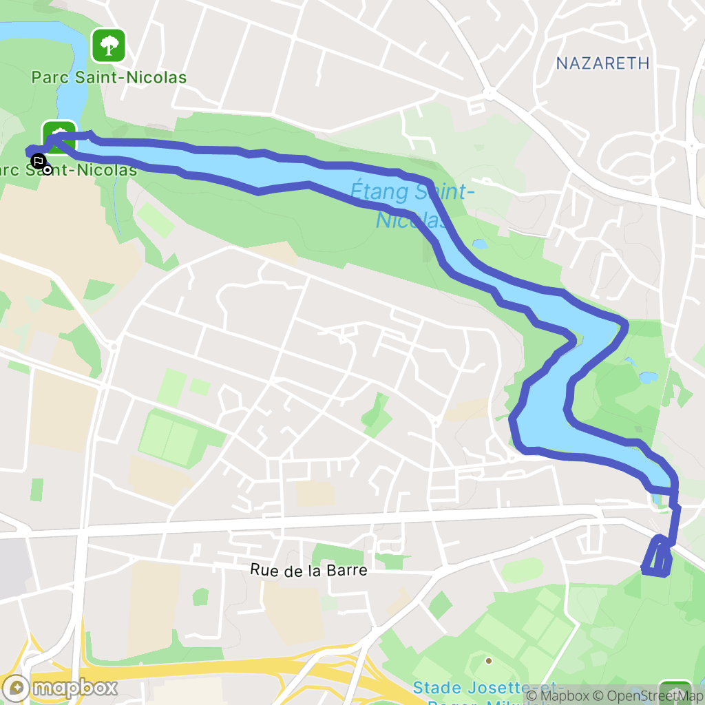 Angers : carte du parcours de randonnée - France