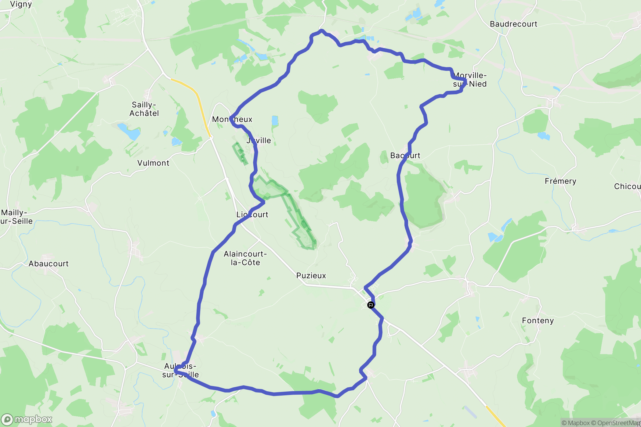 Delme : carte du parcours de randonnée - France