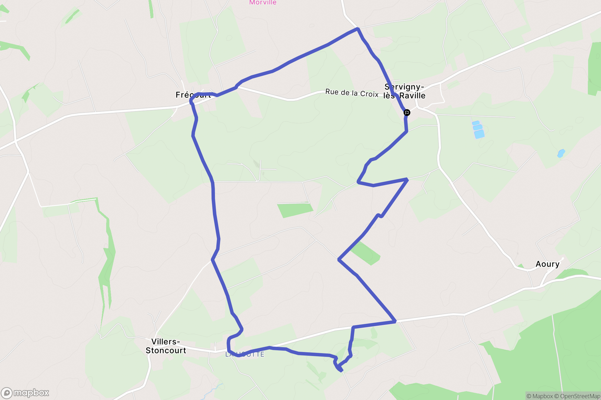 Servigny-lès-Raville : carte du parcours de randonnée - France