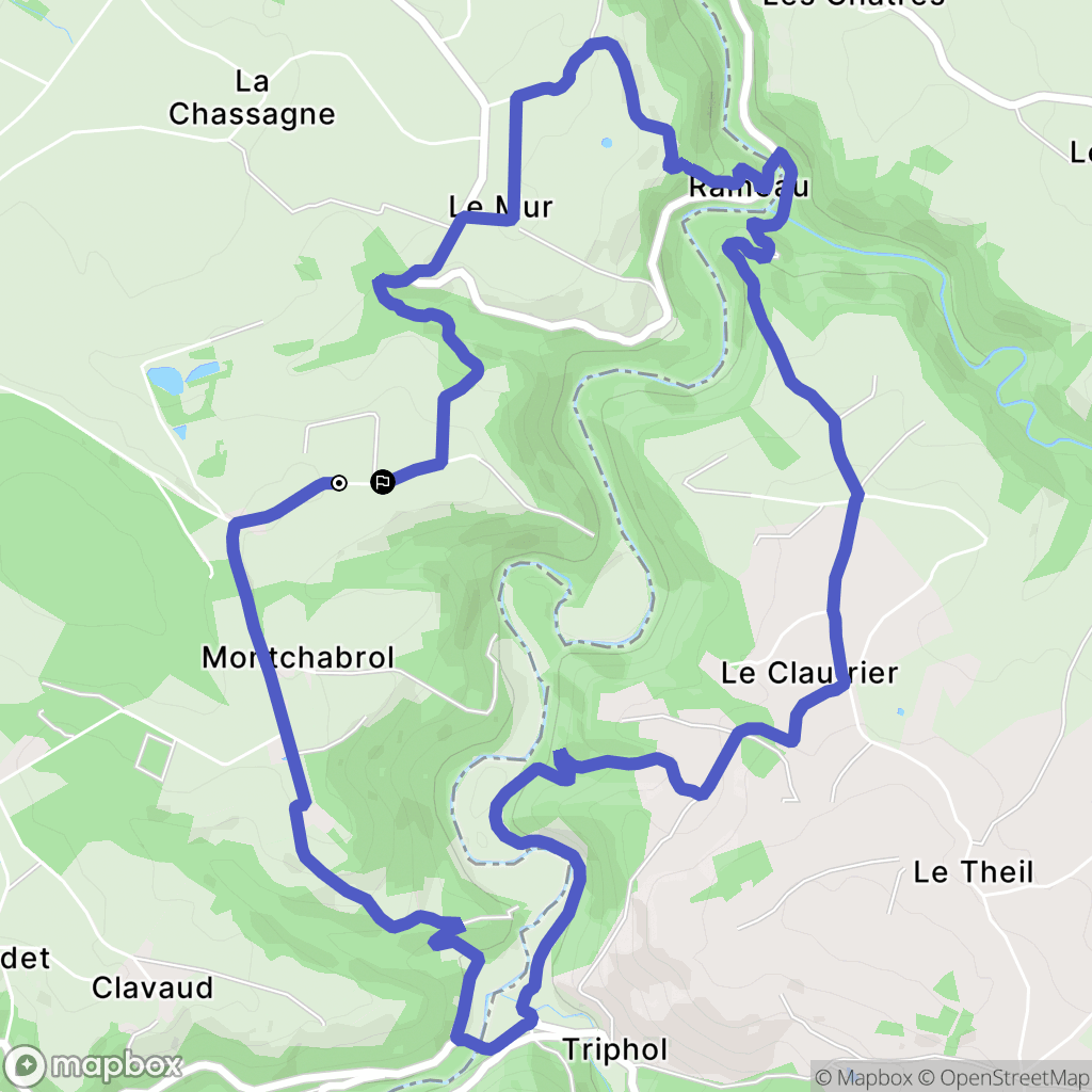 Evaux-les-Bains : carte du parcours de randonnée - France