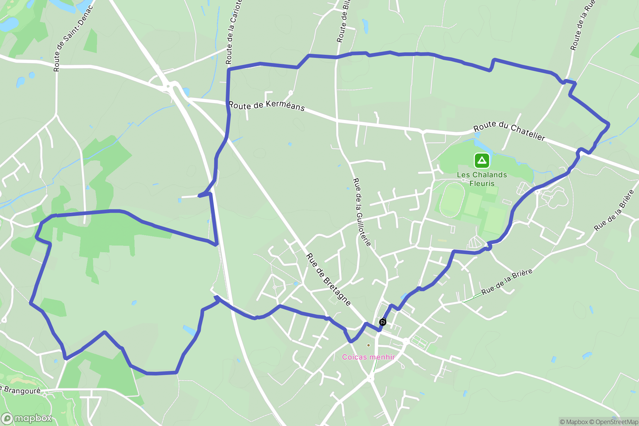 Saint-André-des-Eaux : carte du parcours de randonnée - France