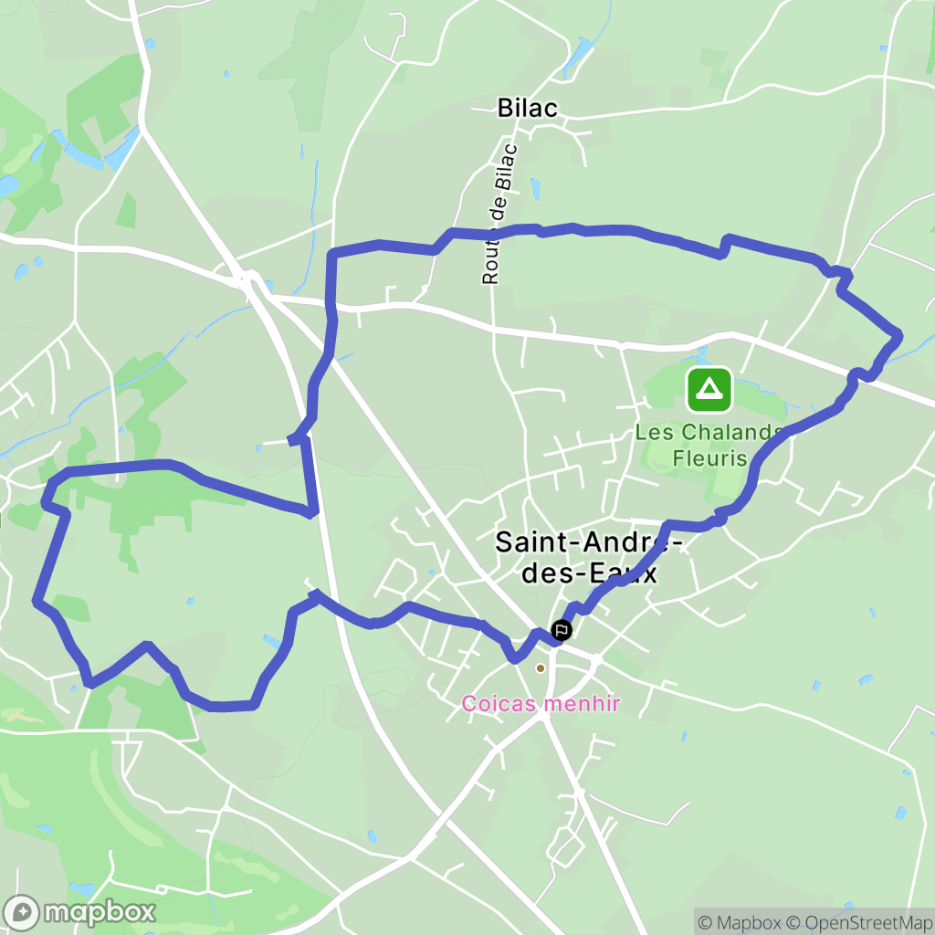 Saint-André-des-Eaux : carte du parcours de randonnée - France