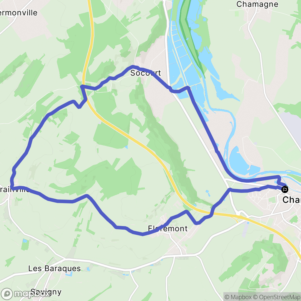 Charmes : carte du parcours de randonnée - France