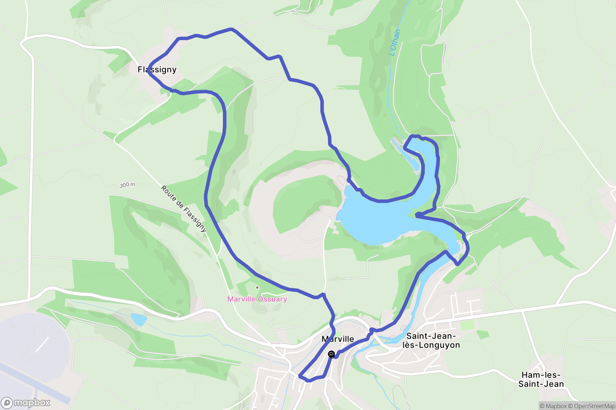 Marville : carte du parcours de randonnée - France