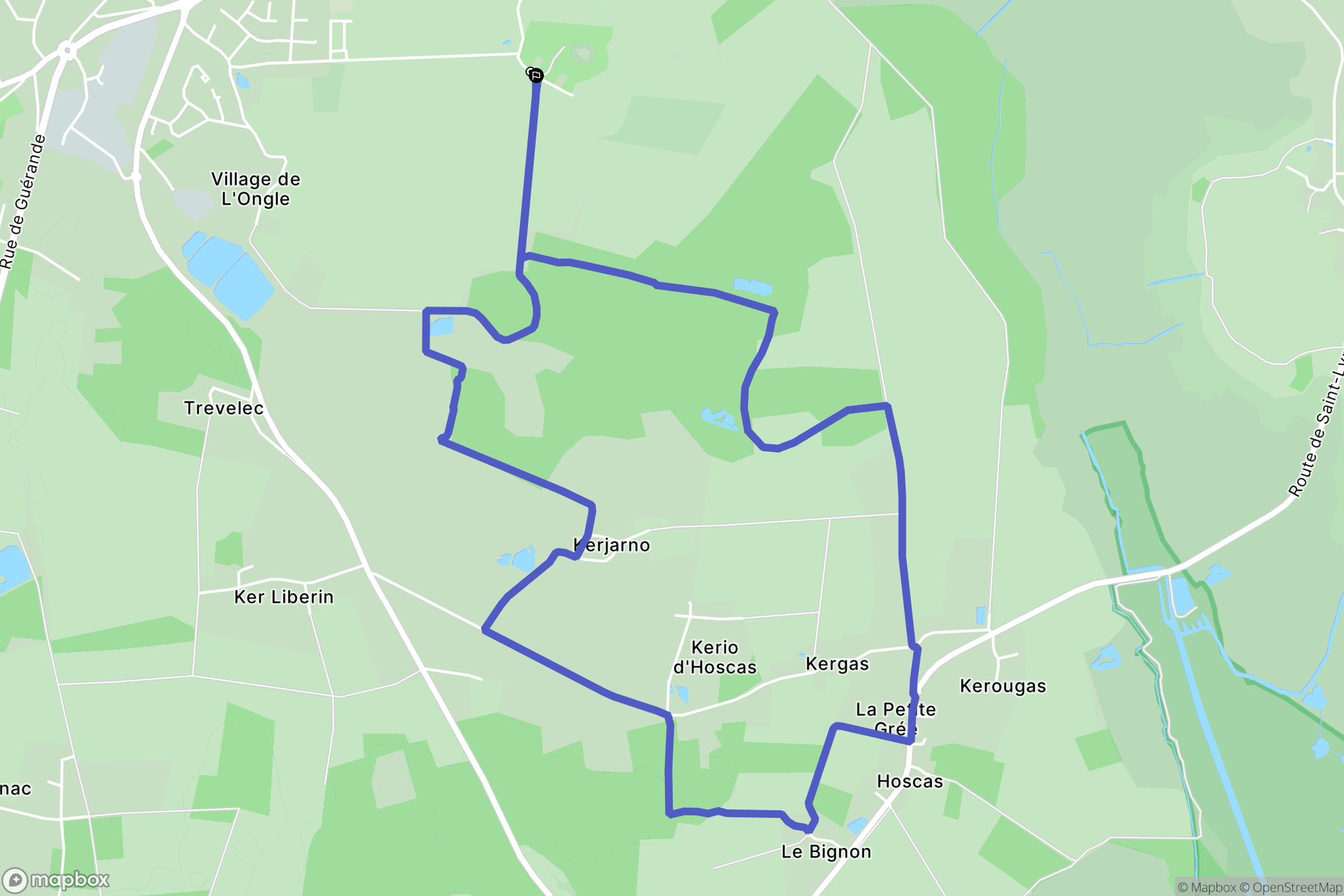 Herbignac : carte du parcours de randonnée - France