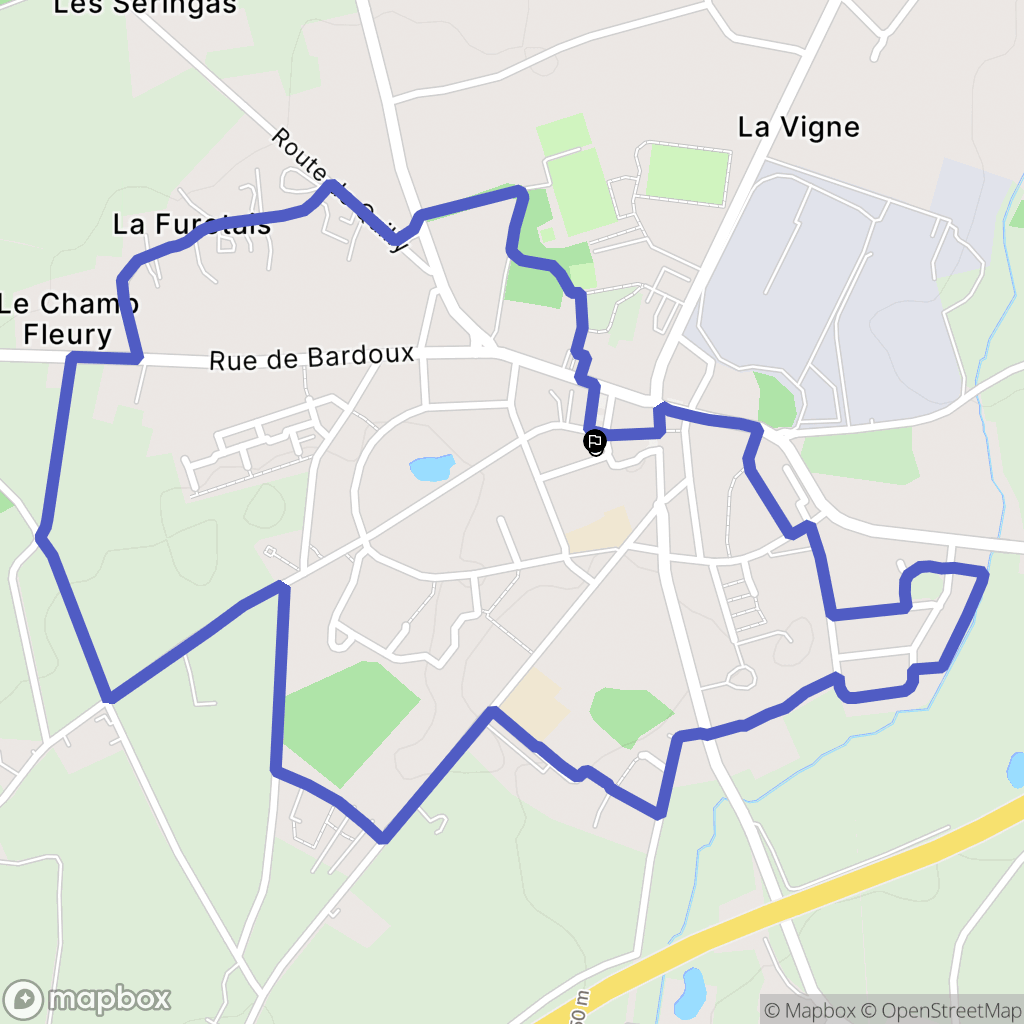 Bouvron : carte du parcours de randonnée - France