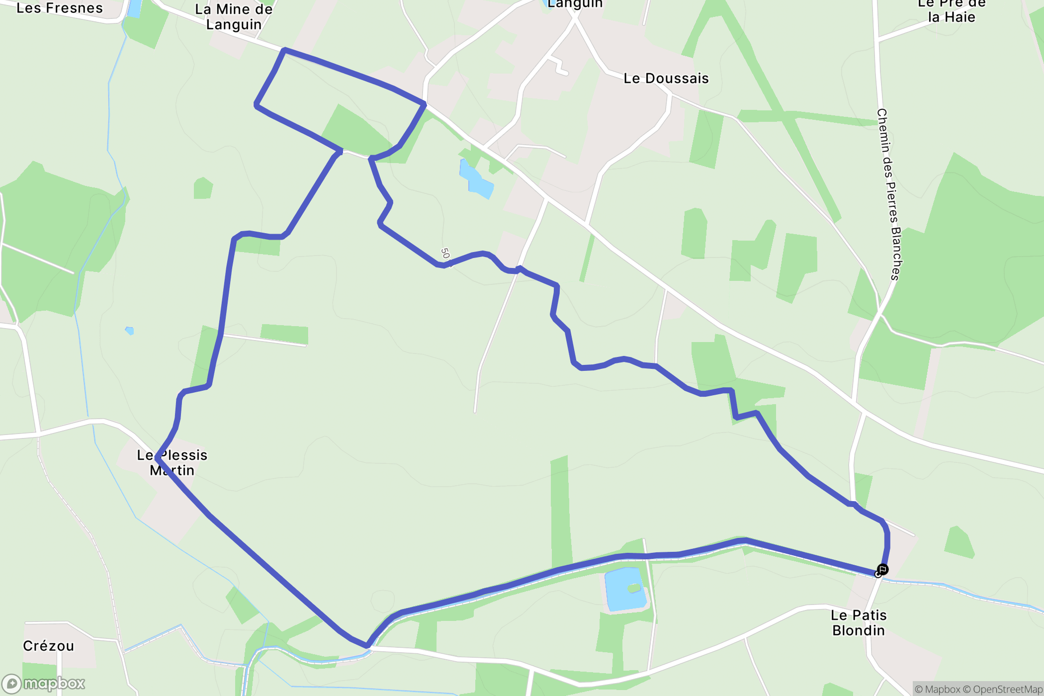 Nort-sur-Erdre : carte du parcours de randonnée - France