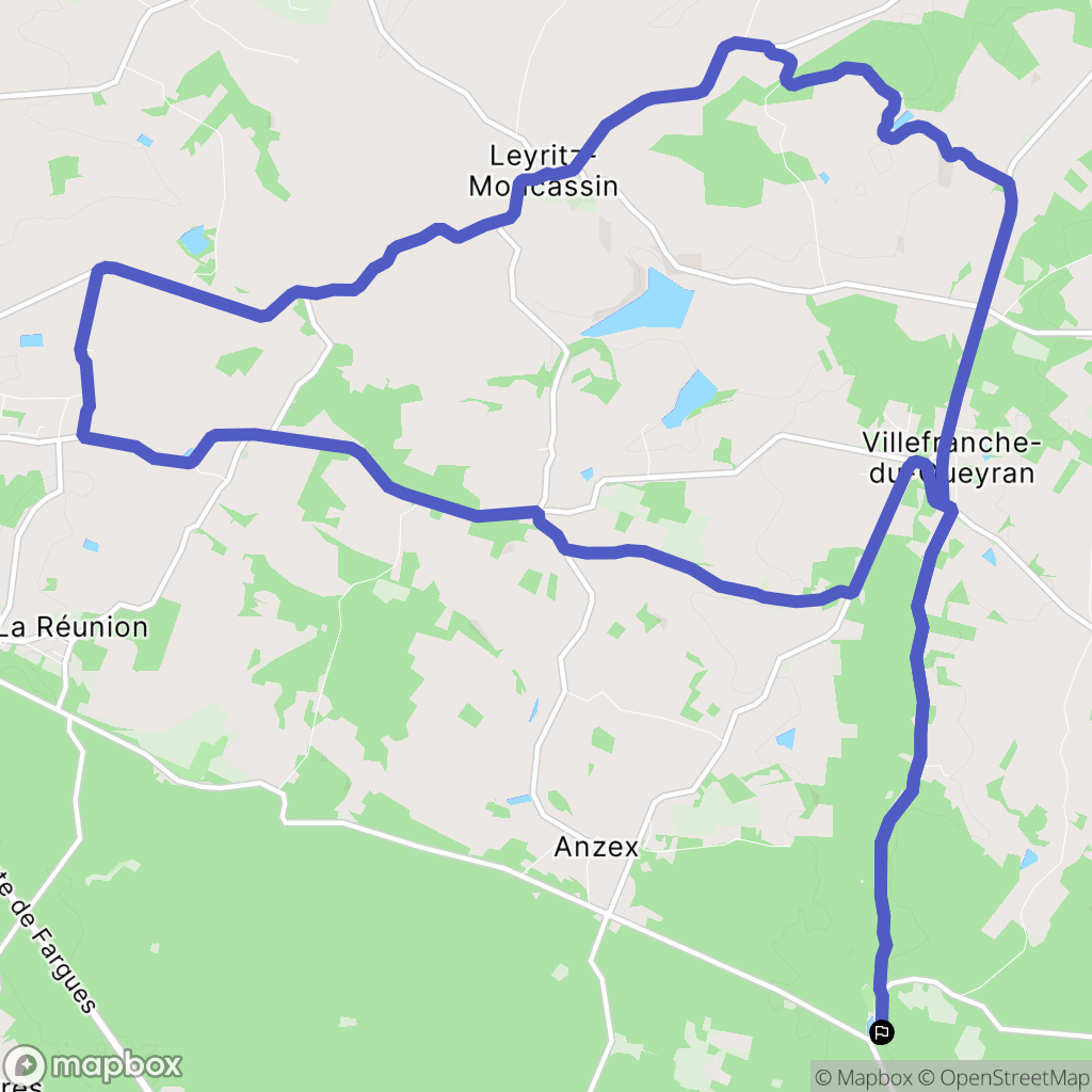 Villefranche-du-Queyran : carte du parcours de randonnée - France