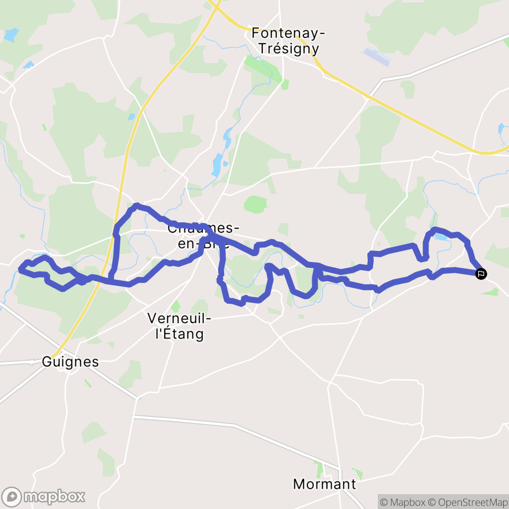Courpalay : carte du parcours de randonnée - France