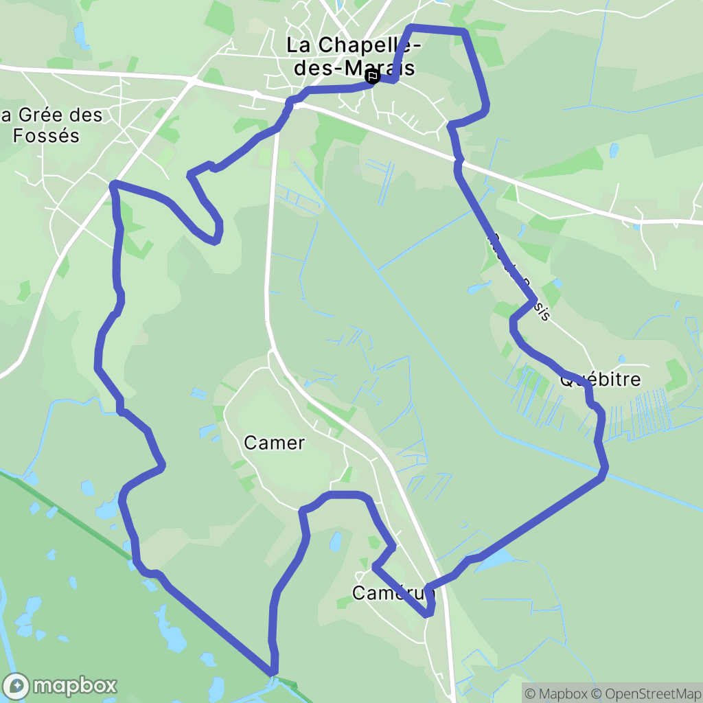 La Chapelle-des-Marais : carte du parcours de randonnée - France
