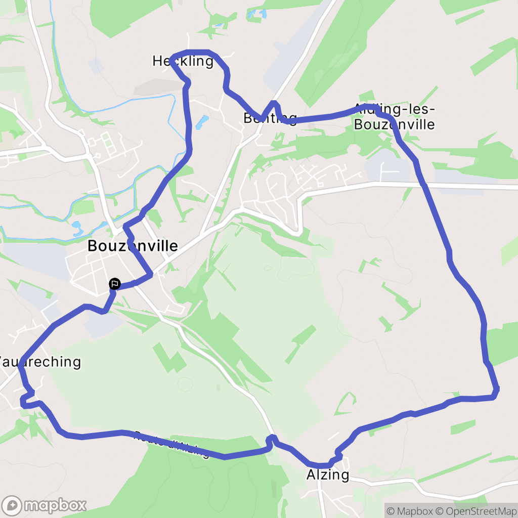 Bouzonville : carte du parcours de randonnée - France