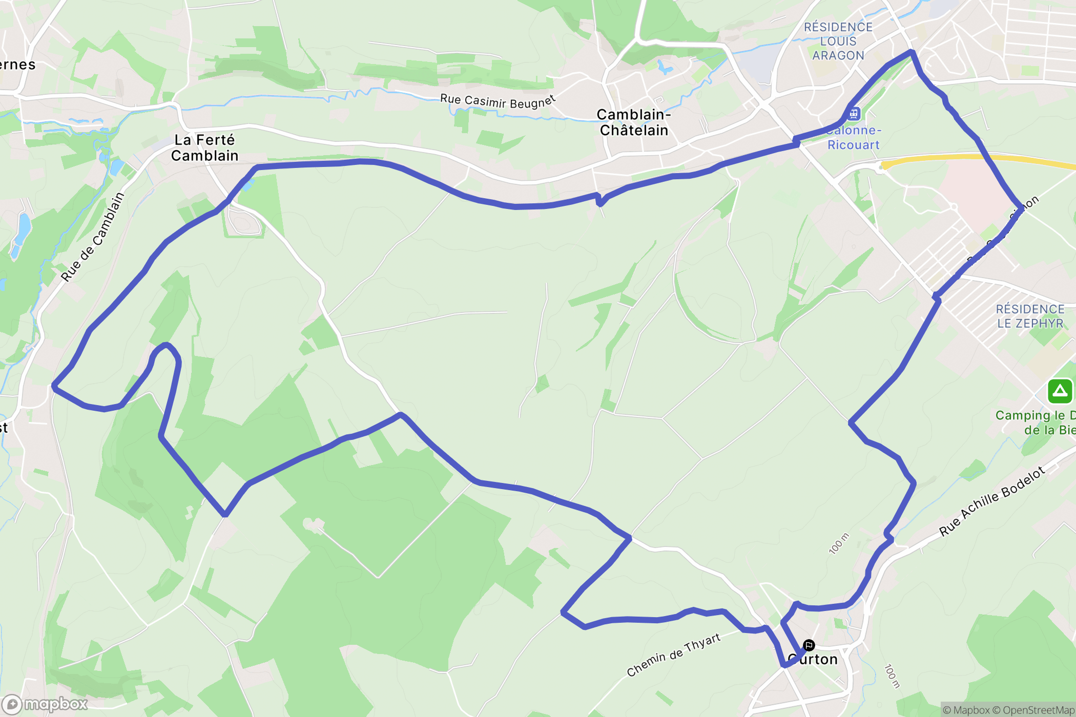 Ourton : carte du parcours de randonnée - France