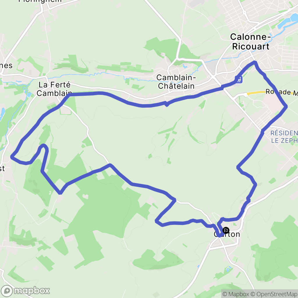 Ourton : carte du parcours de randonnée - France