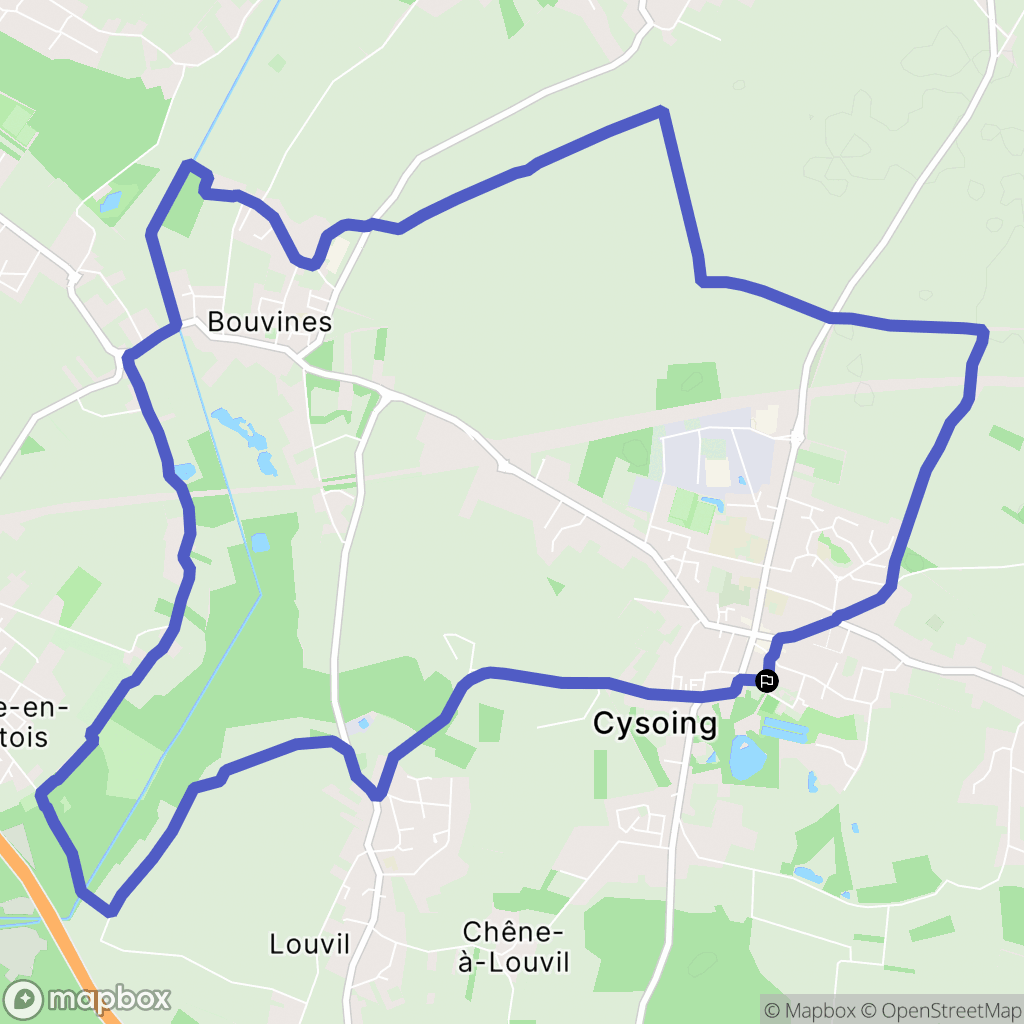 Cysoing : carte du parcours de randonnée - France