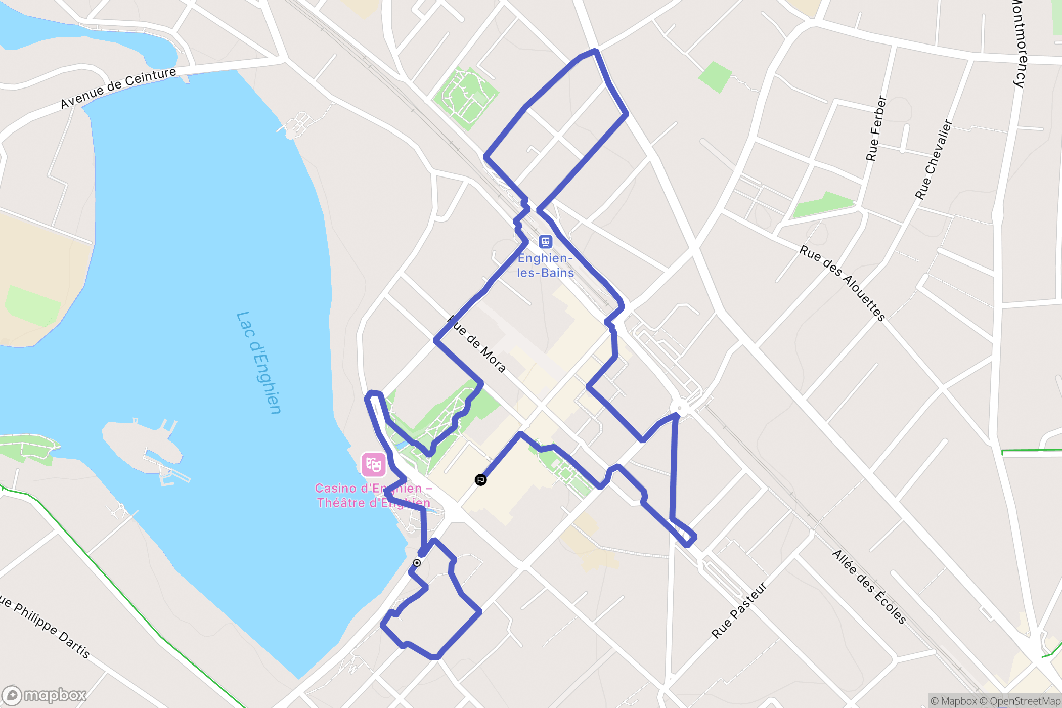 Enghien-les-Bains : carte du parcours de randonnée - France