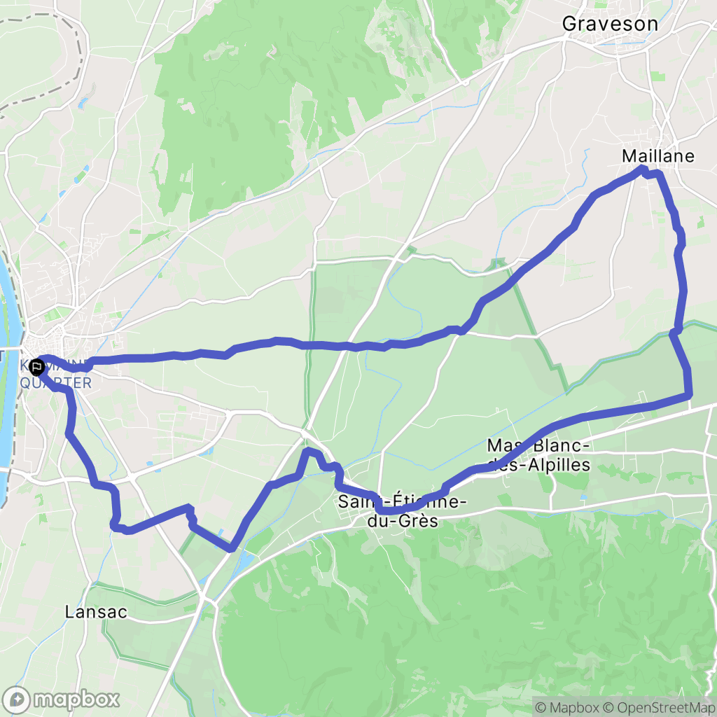 Tarascon : carte du parcours de randonnée - France