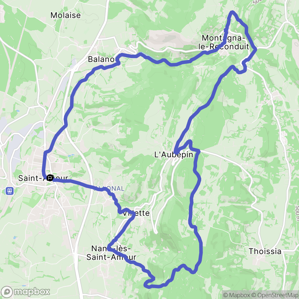 Saint-Amour : carte du parcours de randonnée - France