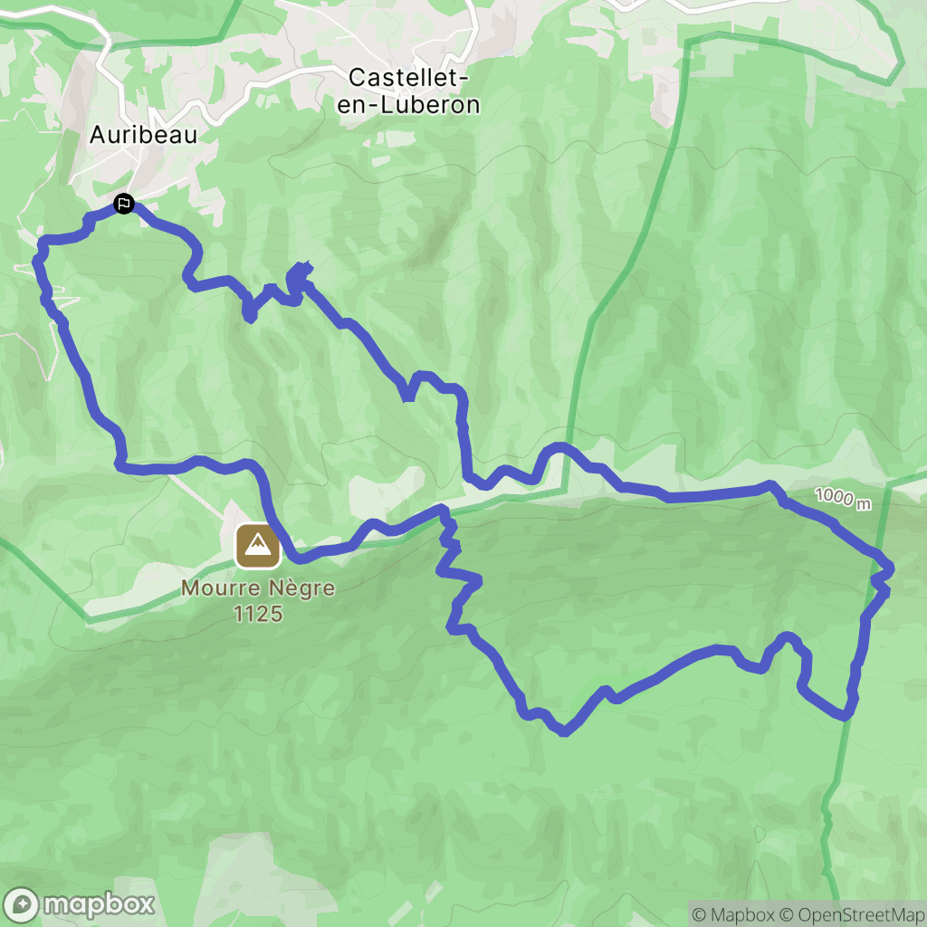 Auribeau : carte du parcours de randonnée - France