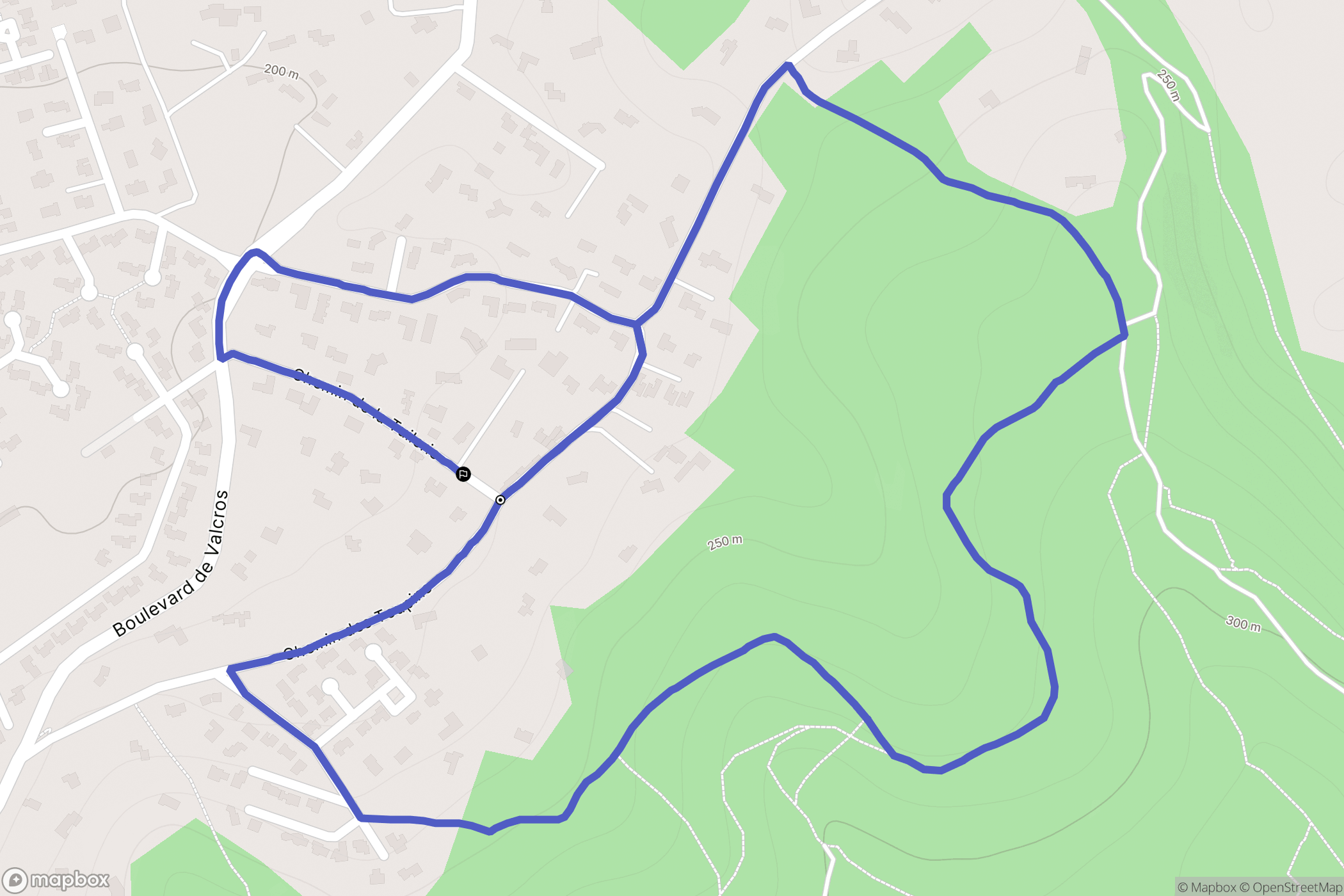 Bouc-Bel-Air : carte du parcours de randonnée - France