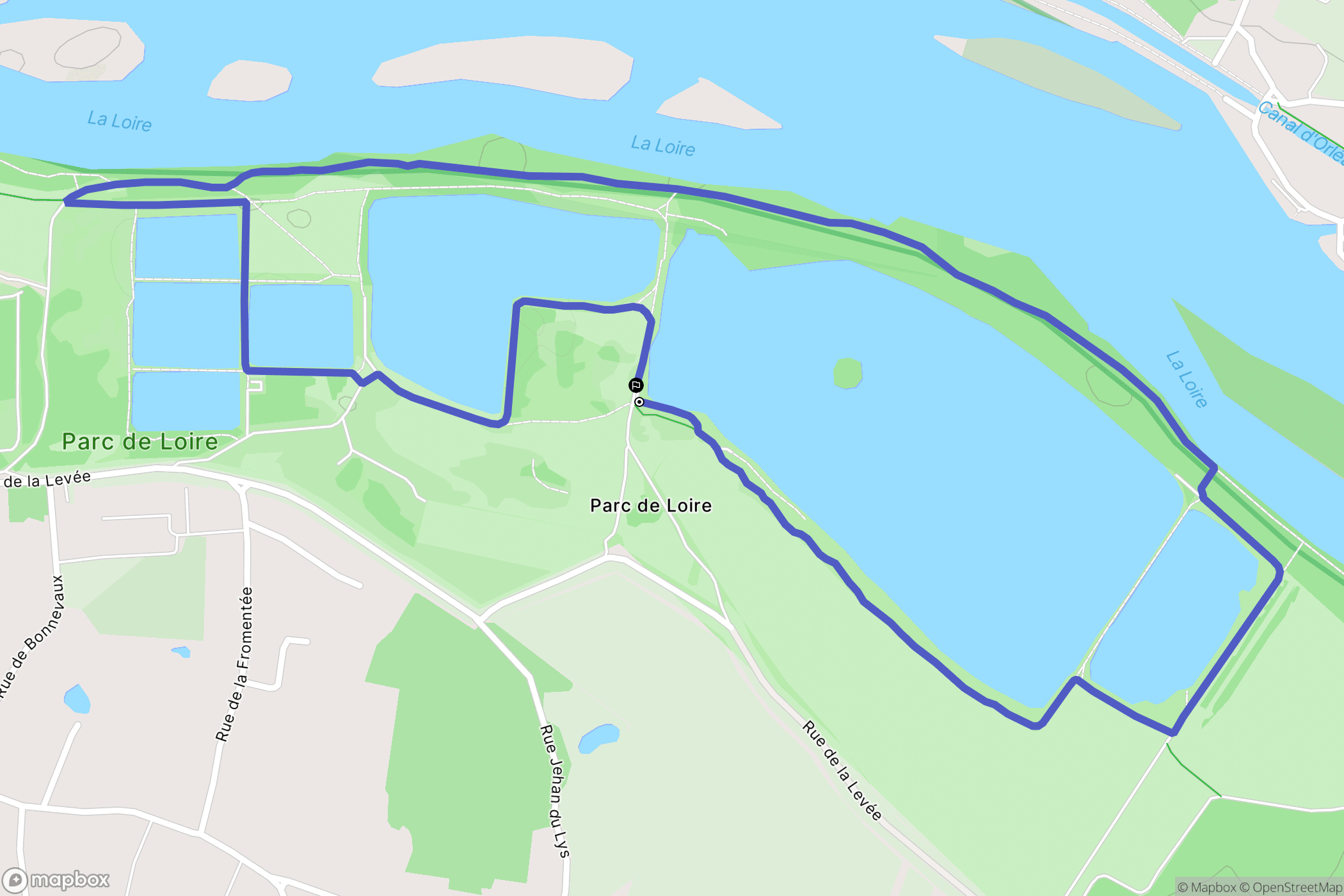 Saint-Denis-en-Val : carte du parcours de randonnée - France