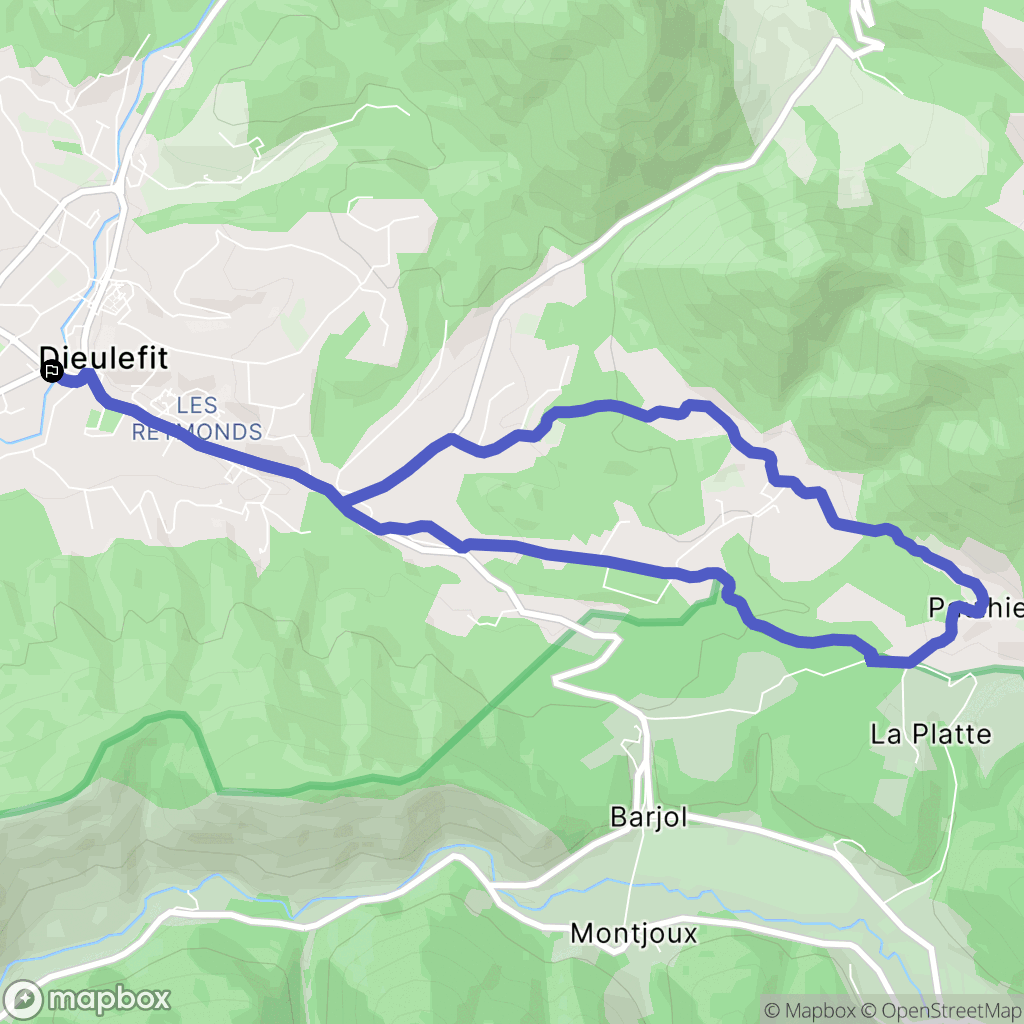 Dieulefit : carte du parcours de randonnée - France