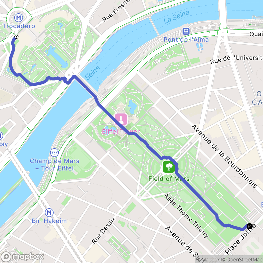Paris : carte du parcours de randonnée - France
