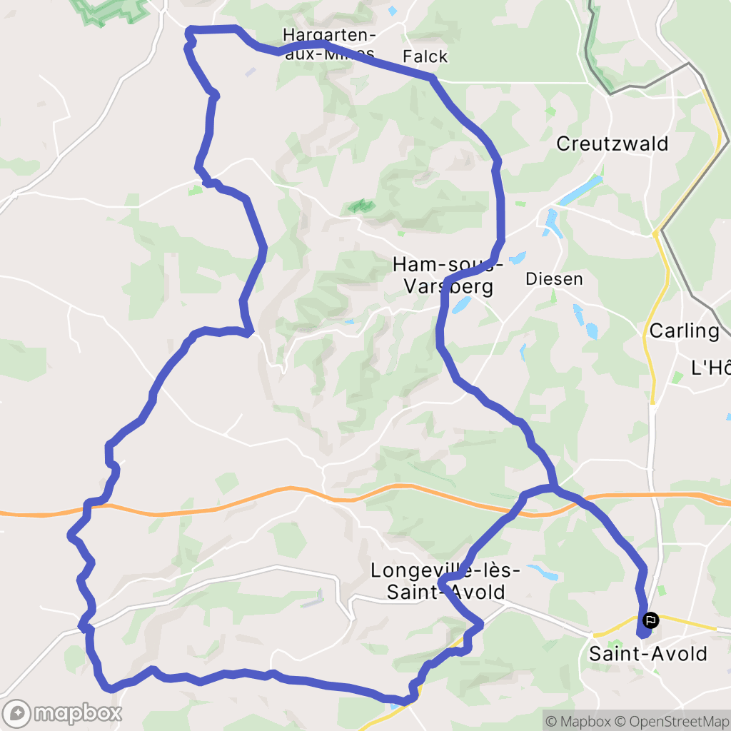 Saint-Avold : carte du parcours de randonnée - France