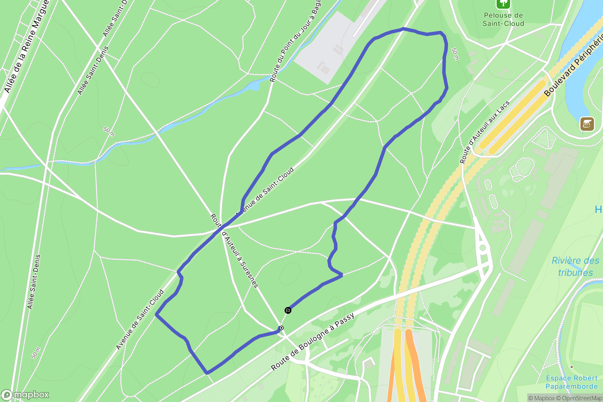 Paris : carte du parcours de randonnée - France