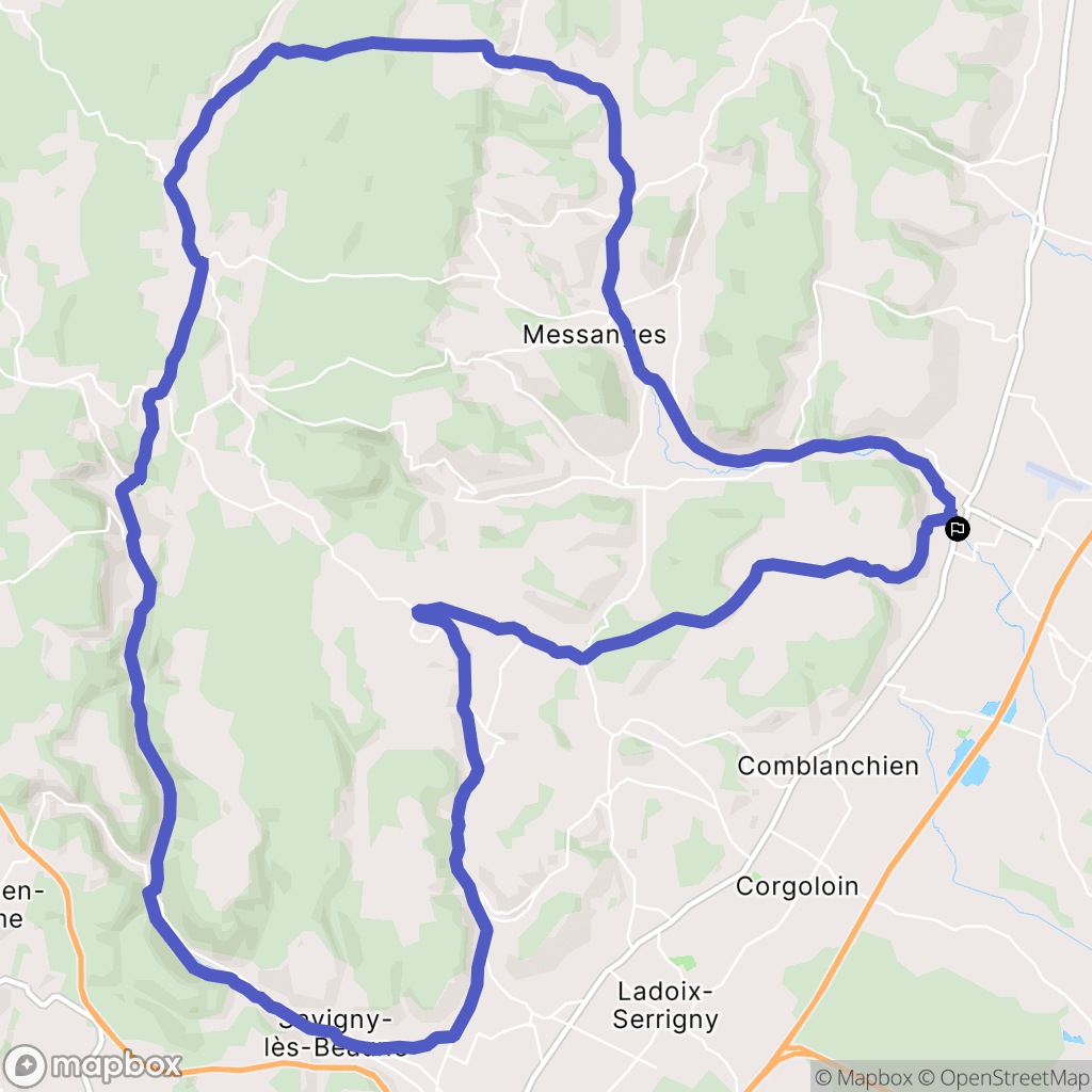Nuits-Saint-Georges : carte du parcours de randonnée - France