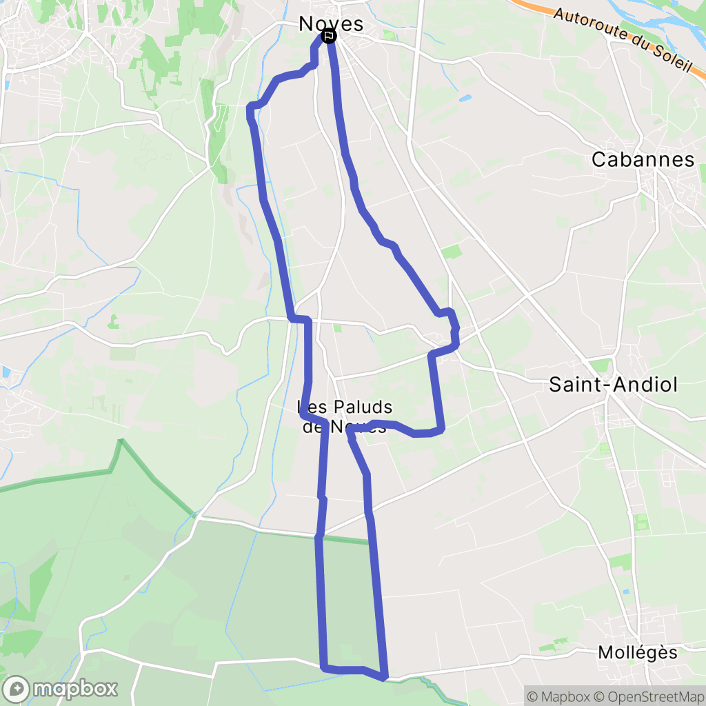 Noves : carte du parcours de randonnée - France