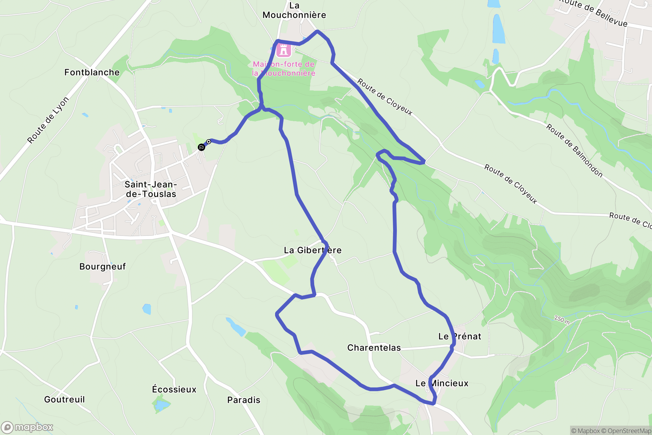 Beauvallon : carte du parcours de randonnée - France