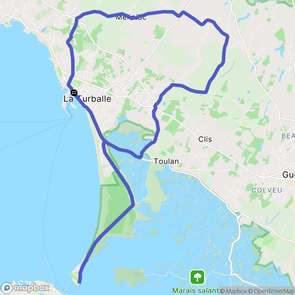 La Turballe : carte du parcours de randonnée - France