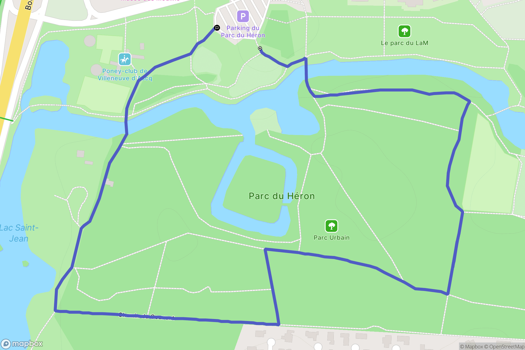 Villeneuve-d'Ascq : carte du parcours de randonnée - France