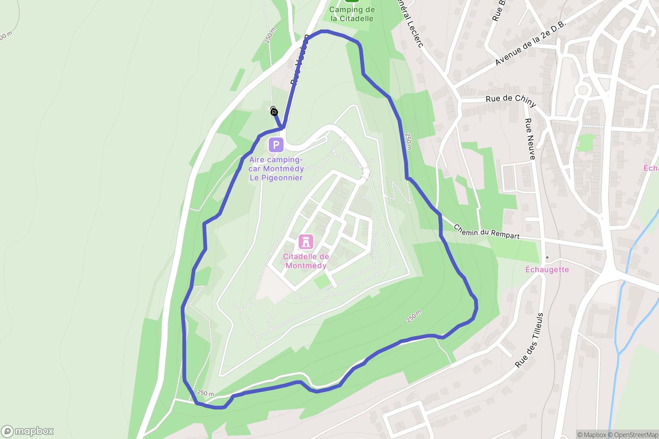 Montmédy : carte du parcours de randonnée - France