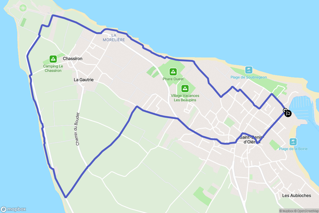 Saint-Denis-d'Oléron : carte du parcours de randonnée - France