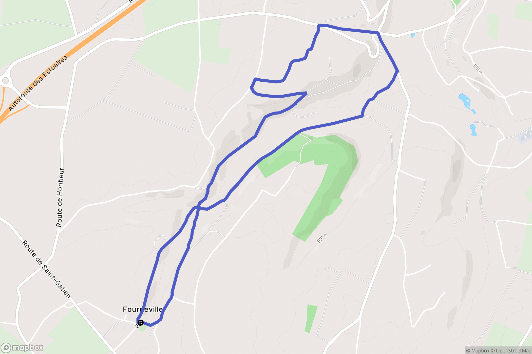 Fourneville : carte du parcours de randonnée - France