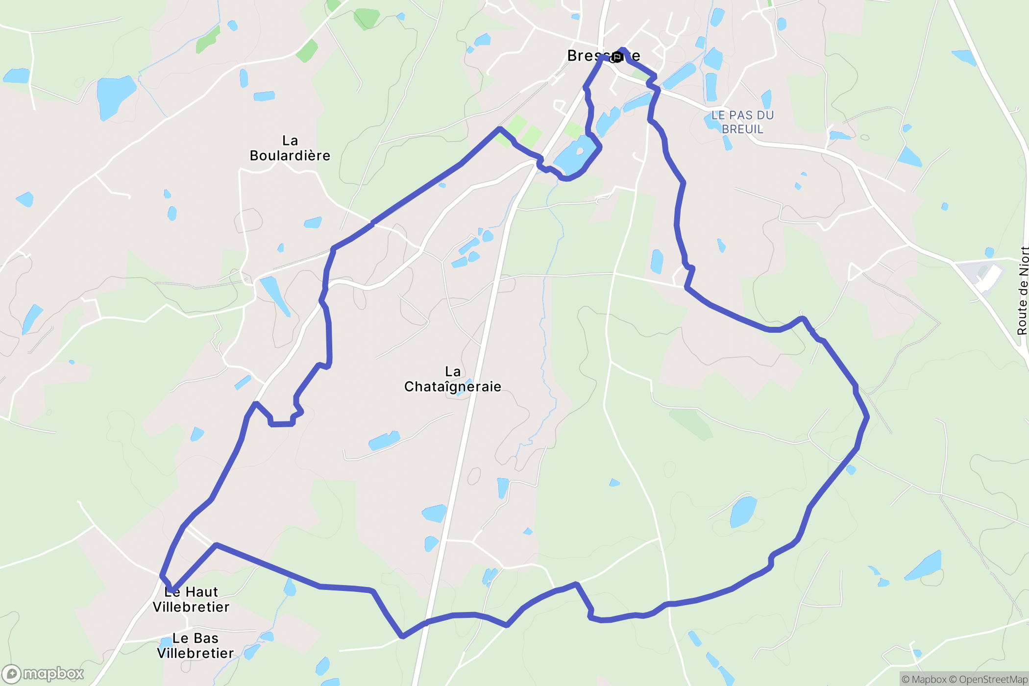Bressuire : carte du parcours de randonnée - France