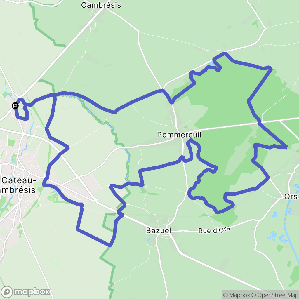 Montay : carte du parcours de randonnée - France